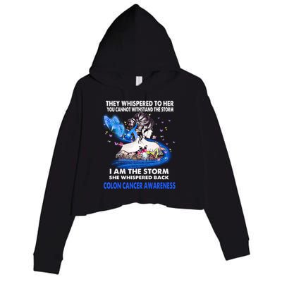 I Am The Storm Colon Cancer Awareness Gift Crop Fleece Hoodie