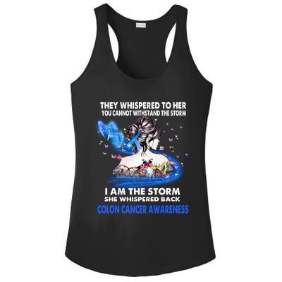 I Am The Storm Colon Cancer Awareness Gift Ladies PosiCharge Competitor Racerback Tank