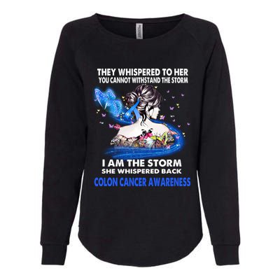 I Am The Storm Colon Cancer Awareness Gift Womens California Wash Sweatshirt