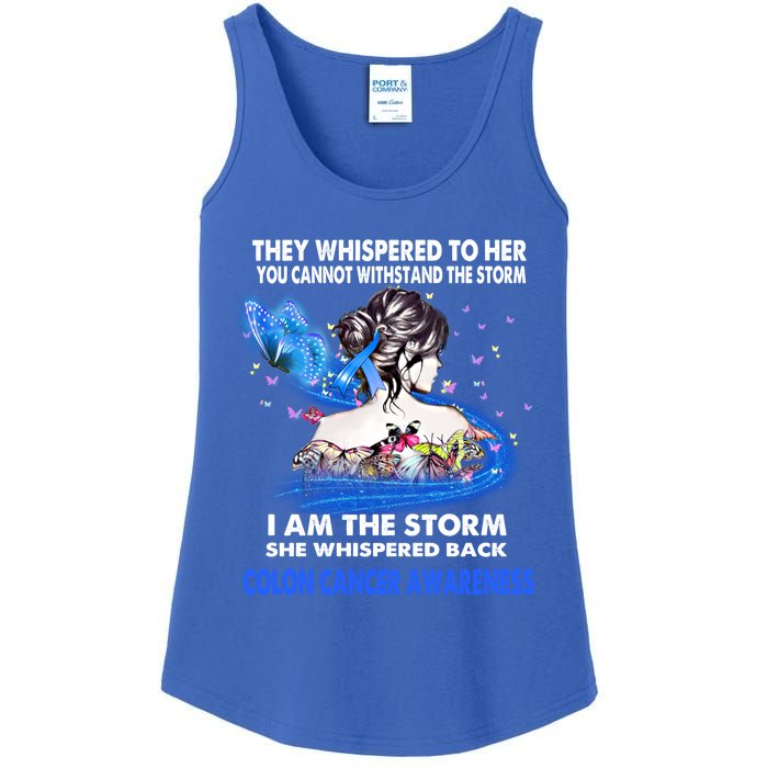 I Am The Storm Colon Cancer Awareness Gift Ladies Essential Tank