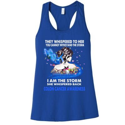 I Am The Storm Colon Cancer Awareness Gift Women's Racerback Tank