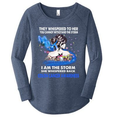 I Am The Storm Colon Cancer Awareness Gift Women's Perfect Tri Tunic Long Sleeve Shirt