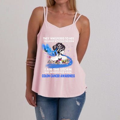 I Am The Storm Colon Cancer Awareness Gift Women's Strappy Tank