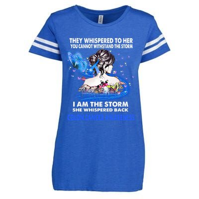 I Am The Storm Colon Cancer Awareness Gift Enza Ladies Jersey Football T-Shirt