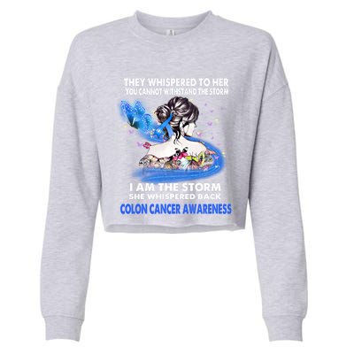 I Am The Storm Colon Cancer Awareness Gift Cropped Pullover Crew