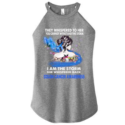 I Am The Storm Colon Cancer Awareness Gift Women's Perfect Tri Rocker Tank