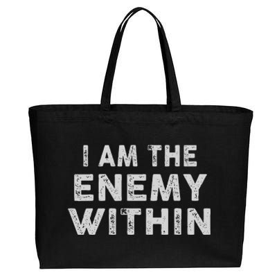 I Am The Enemy Within Harris Walz 2024 Cotton Canvas Jumbo Tote