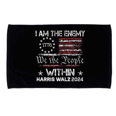 I Am The Enemy Within Harris Walz 2024 Microfiber Hand Towel