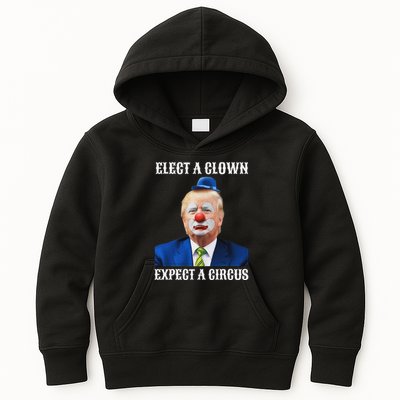 Impeach Anti Trump Elect A Clown Expect A Circus Fun Gift Kids Hoodie