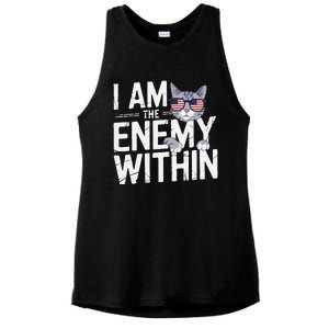 I Am The Enemy Within Kamala Harris 2024 Cat Lovers Funny Ladies PosiCharge Tri-Blend Wicking Tank