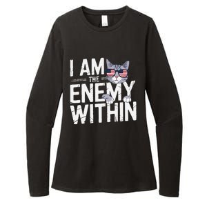 I Am The Enemy Within Kamala Harris 2024 Cat Lovers Funny Womens CVC Long Sleeve Shirt