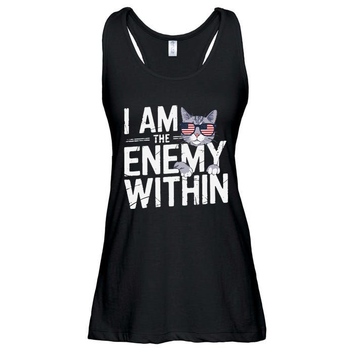 I Am The Enemy Within Kamala Harris 2024 Cat Lovers Funny Ladies Essential Flowy Tank