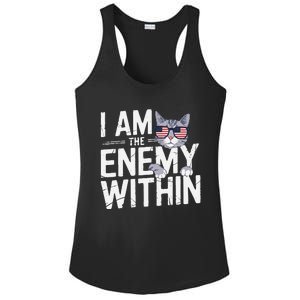 I Am The Enemy Within Kamala Harris 2024 Cat Lovers Funny Ladies PosiCharge Competitor Racerback Tank