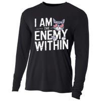 I Am The Enemy Within Kamala Harris 2024 Cat Lovers Funny Cooling Performance Long Sleeve Crew