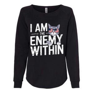 I Am The Enemy Within Kamala Harris 2024 Cat Lovers Funny Womens California Wash Sweatshirt