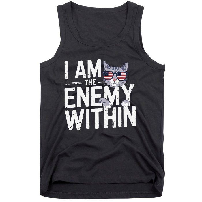 I Am The Enemy Within Kamala Harris 2024 Cat Lovers Funny Tank Top