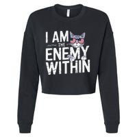 I Am The Enemy Within Kamala Harris 2024 Cat Lovers Funny Cropped Pullover Crew