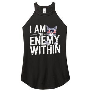 I Am The Enemy Within Kamala Harris 2024 Cat Lovers Funny Women's Perfect Tri Rocker Tank