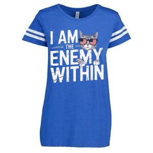 I Am The Enemy Within Kamala Harris 2024 Cat Lovers Funny Enza Ladies Jersey Football T-Shirt