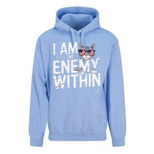 I Am The Enemy Within Kamala Harris 2024 Cat Lovers Funny Unisex Surf Hoodie