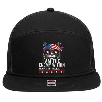 I Am The Enemy Within Kamala Harris 2024 Merch 7 Panel Mesh Trucker Snapback Hat