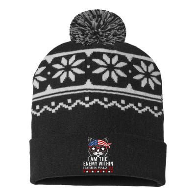 I Am The Enemy Within Kamala Harris 2024 Merch USA-Made Snowflake Beanie