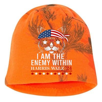 I Am The Enemy Within Kamala Harris 2024 Merch Kati - Camo Knit Beanie