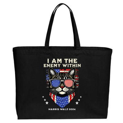 I Am The Enemy Within Harris Walz 2024 Cotton Canvas Jumbo Tote