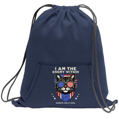 I Am The Enemy Within Harris Walz 2024 Sweatshirt Cinch Pack Bag