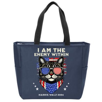 I Am The Enemy Within Harris Walz 2024 Zip Tote Bag