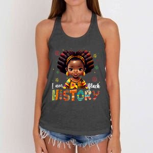 I Am The Strong African Queen Black History Month Women's Knotted Racerback Tank