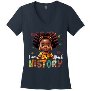 I Am The Strong African Queen Black History Month Women's V-Neck T-Shirt