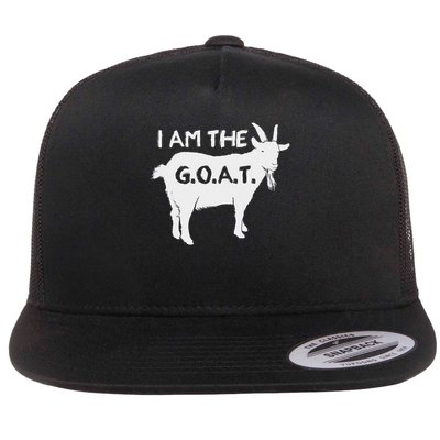 I Am The G.o.a.t. Greatest Of All Time Athletics Champion Flat Bill Trucker Hat