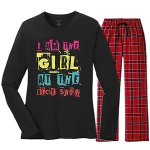 I Am The Girl At The R.O.C.K Show Funny Punk Rock Music Lover Women's Long Sleeve Flannel Pajama Set 