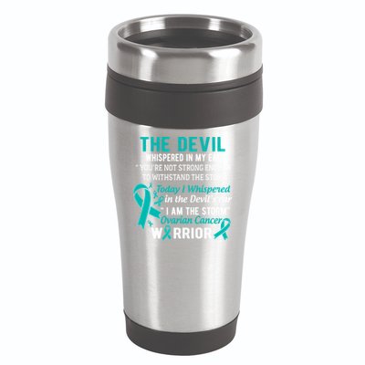 I Am The Storm Ovarian Cancer Warrior Funny Gift 16oz Travel Tumbler