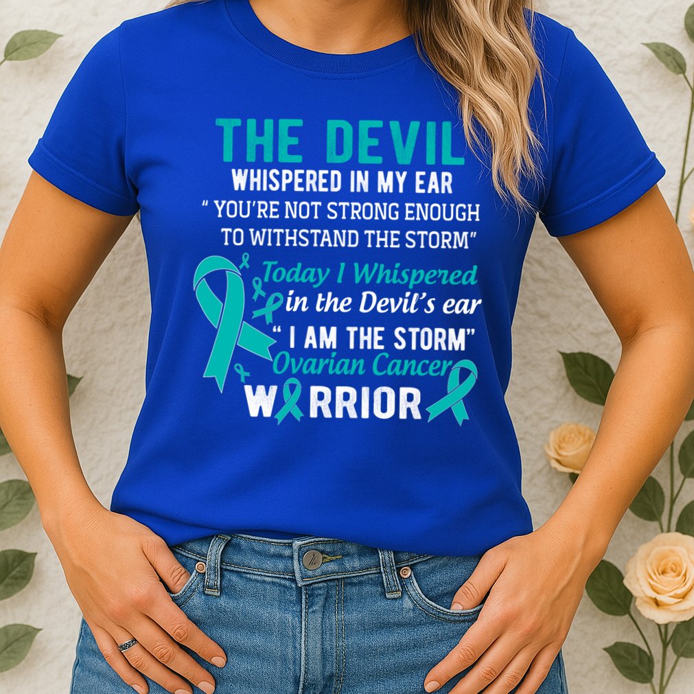 I Am The Storm Ovarian Cancer Warrior Funny Gift Womens T-Shirt