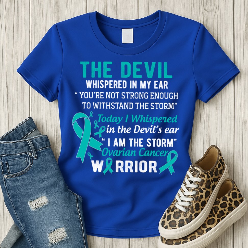 I Am The Storm Ovarian Cancer Warrior Funny Gift Womens T-Shirt