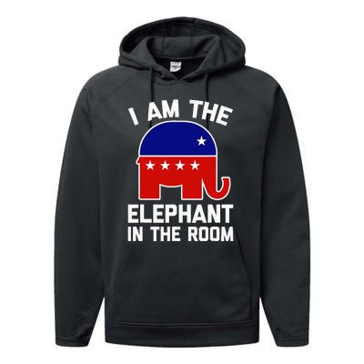 I Am The Elephant In The Room  Funny Pro-Trump 2024  Performance Fleece Hoodie