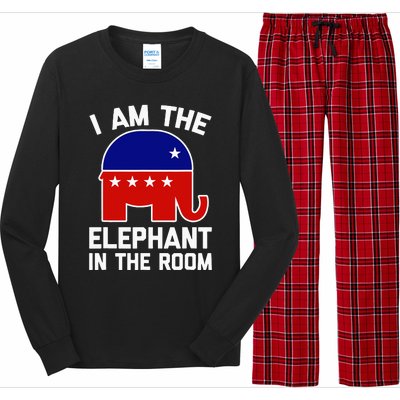 I Am The Elephant In The Room  Funny Pro-Trump 2024  Long Sleeve Pajama Set