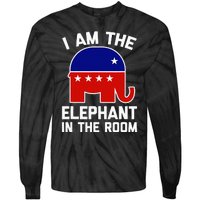 I Am The Elephant In The Room  Funny Pro-Trump 2024  Tie-Dye Long Sleeve Shirt