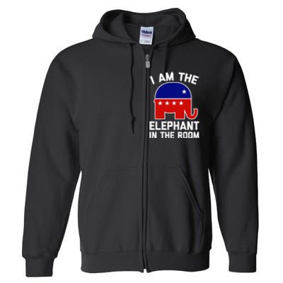 I Am The Elephant In The Room  Funny Pro-Trump 2024  Full Zip Hoodie