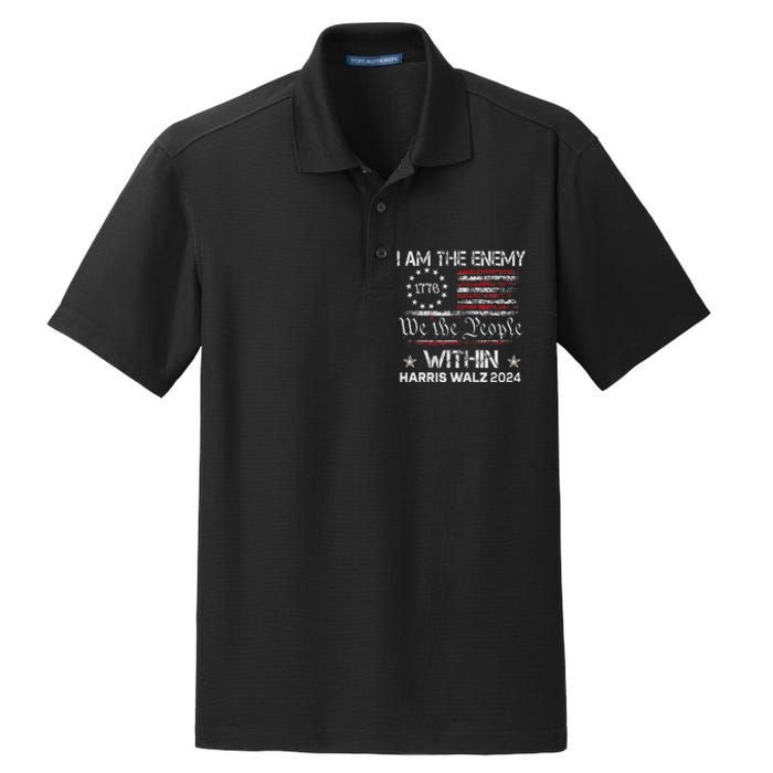 I Am The Enemy Within Harris Walz 2024 Dry Zone Grid Polo