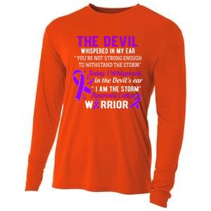 I Am The Storm Pancreatic Cancer Warrior Gift Cooling Performance Long Sleeve Crew