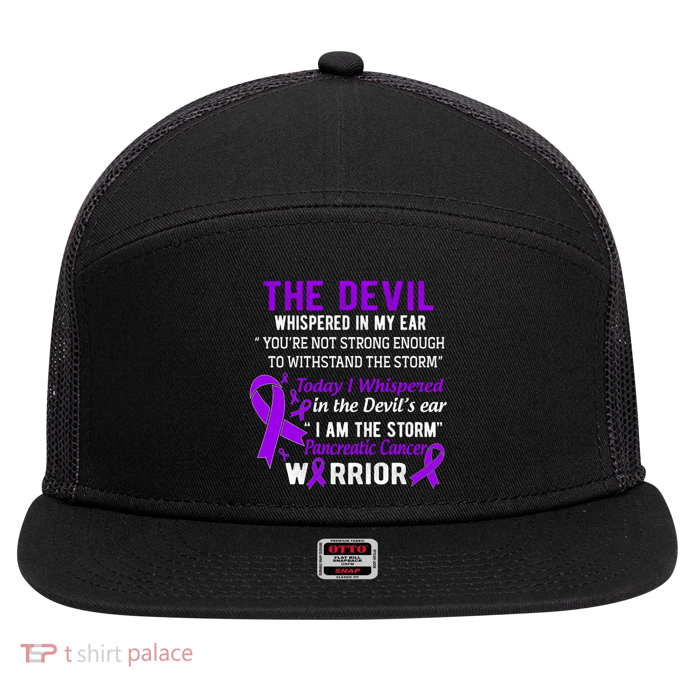 I Am The Storm Pancreatic Cancer Warrior Gift 7 Panel Mesh Trucker Snapback Hat