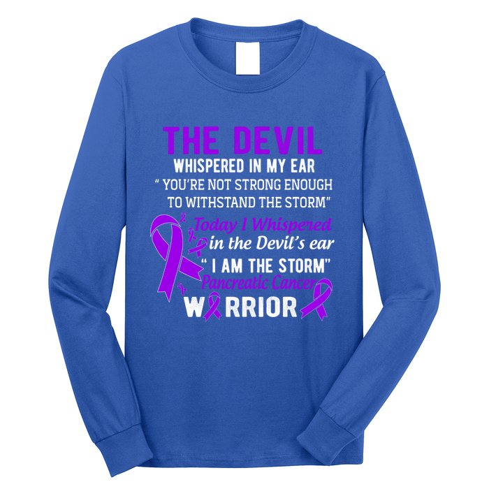 I Am The Storm Pancreatic Cancer Warrior Gift Long Sleeve Shirt