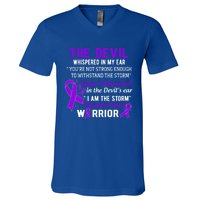 I Am The Storm Pancreatic Cancer Warrior Gift V-Neck T-Shirt