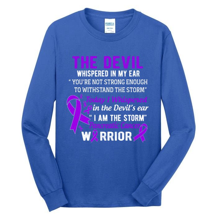 I Am The Storm Pancreatic Cancer Warrior Gift Tall Long Sleeve T-Shirt