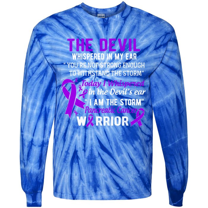 I Am The Storm Pancreatic Cancer Warrior Gift Tie-Dye Long Sleeve Shirt