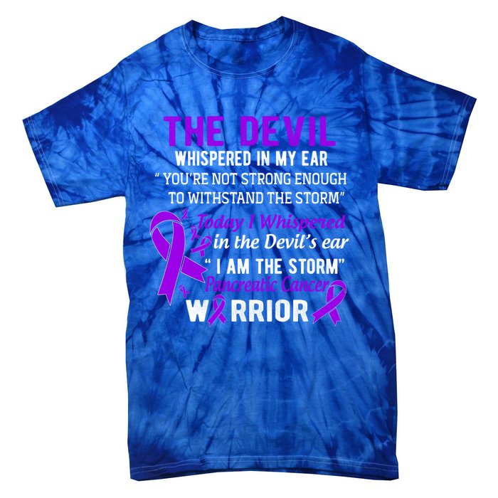 I Am The Storm Pancreatic Cancer Warrior Gift Tie-Dye T-Shirt