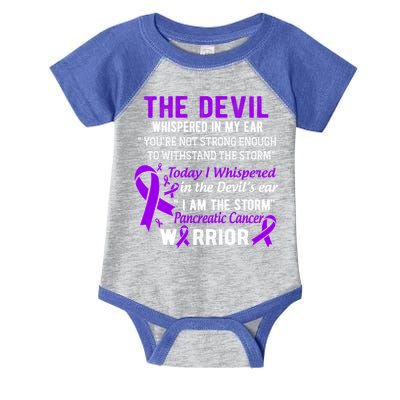 I Am The Storm Pancreatic Cancer Warrior Gift Infant Baby Jersey Bodysuit